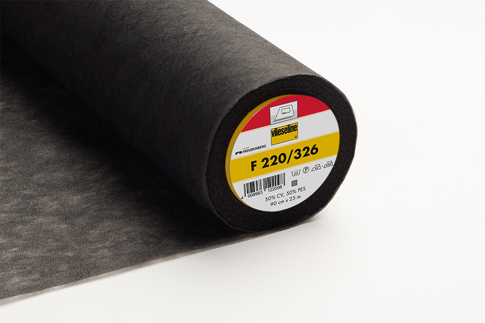 F220 Entretela termoadhesiva ligera - 25m x 90 cm - negra