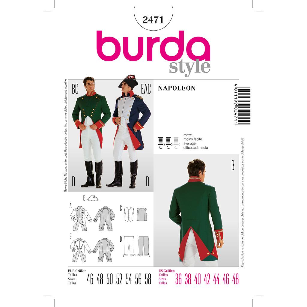 Patrón Nº2471 Burda Histórica: Napoleón