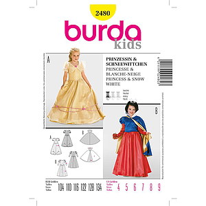 Patron Burda Carnaval 2480 - Déguisement Historique Princesse et Blanche - Neige enfant