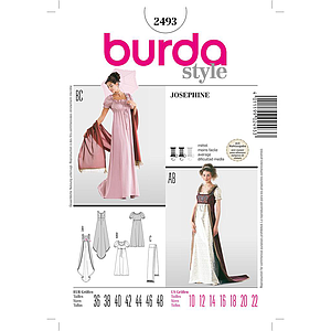 Patron Burda Carnaval 2493 - Déguisement Historique Joséphine Femme