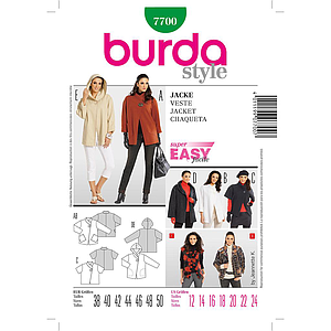 Patron Burda 7700 Veste