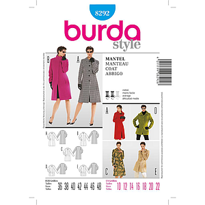 Patrón Nº8292 Burda Style: Abrigo