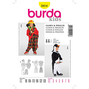 Patrón Nº2414 Burda Carnaval: Pingüino. payaso