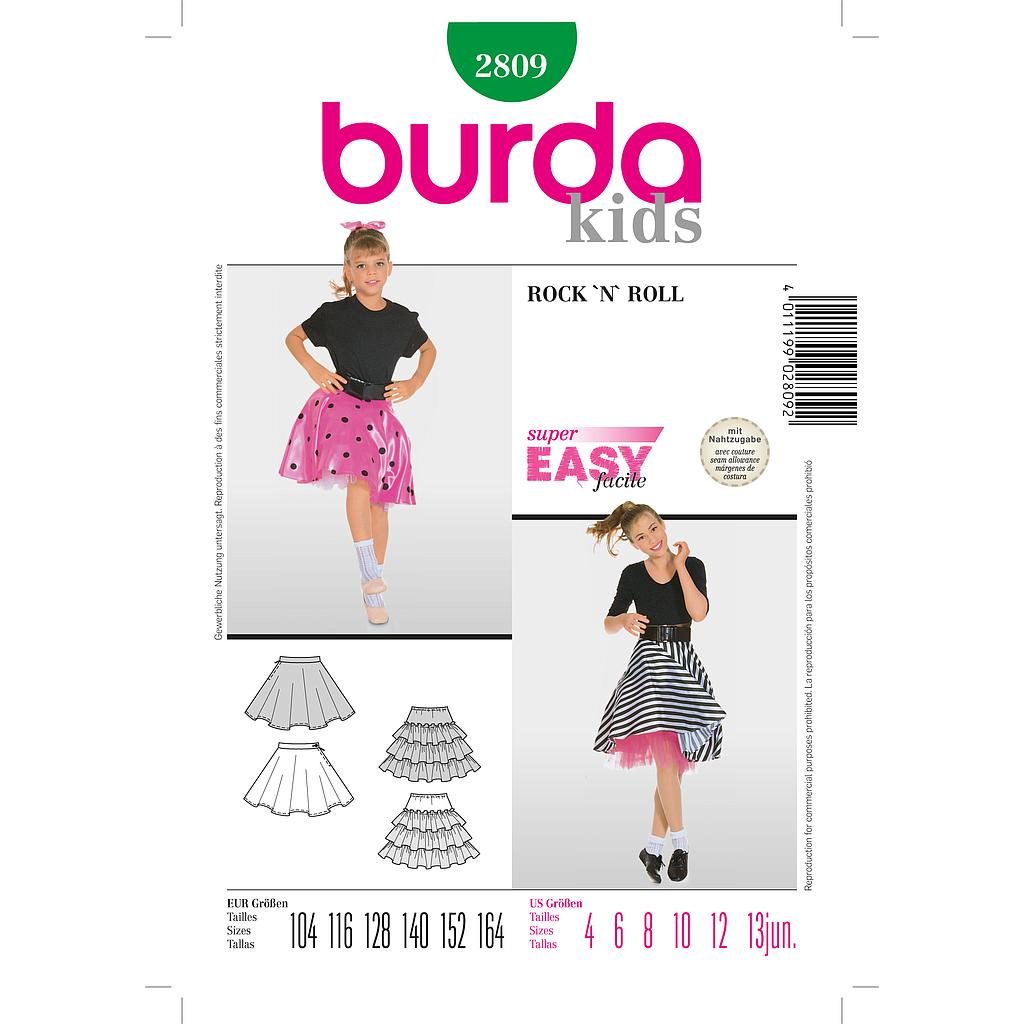 Patrón Burda 2809 Carnaval Falda Rock'n'Roll 