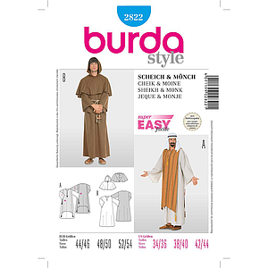Patrón Nº2822 Burda Carnaval: Caftán. hábito de monje