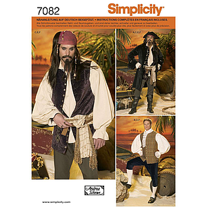 Patrón N°7082.bb Simplicity : Disfraz Pirata Hombre