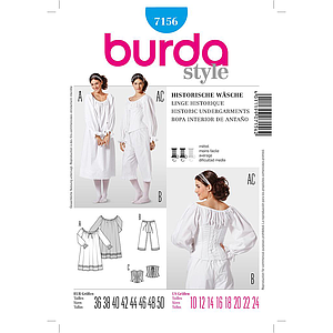 Patrón Nº7156 Burda Histórica: Ropa interior de antaño