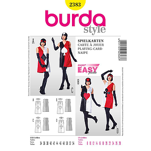 Patron Burda Carnaval 2383 - Déguisement Carte à jouer Femme