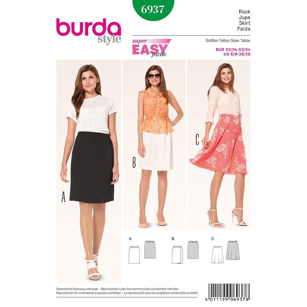 Patrón Nº6937 Burda Style: Falda