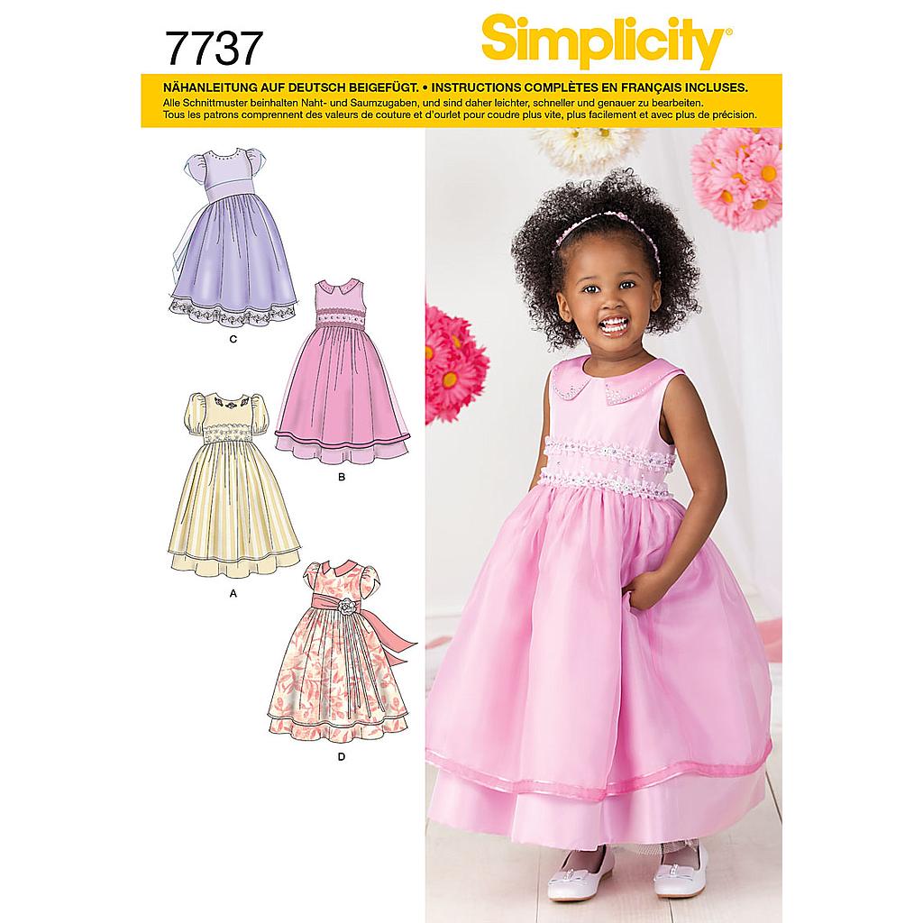 Patrón N°7737.AA Simplicity : Vestido Niña