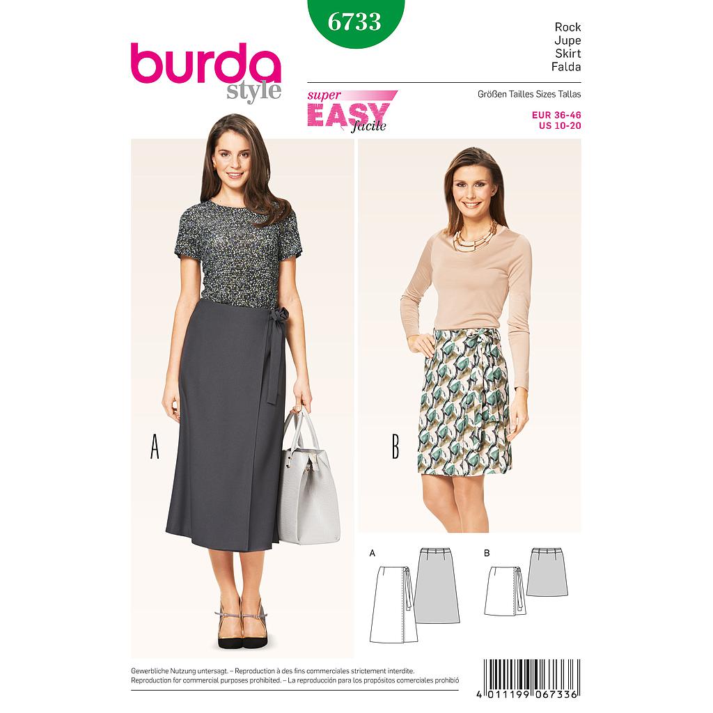 Patrón Burda 6733 Falda
