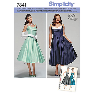 Patrón N°7841.AA Simplicity : Vestido vintage