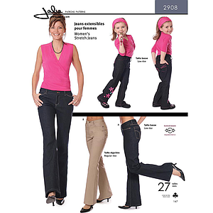 Patrón Jalie 2908 Vaqueros extensibles mujeres (Cintura baja o regular)