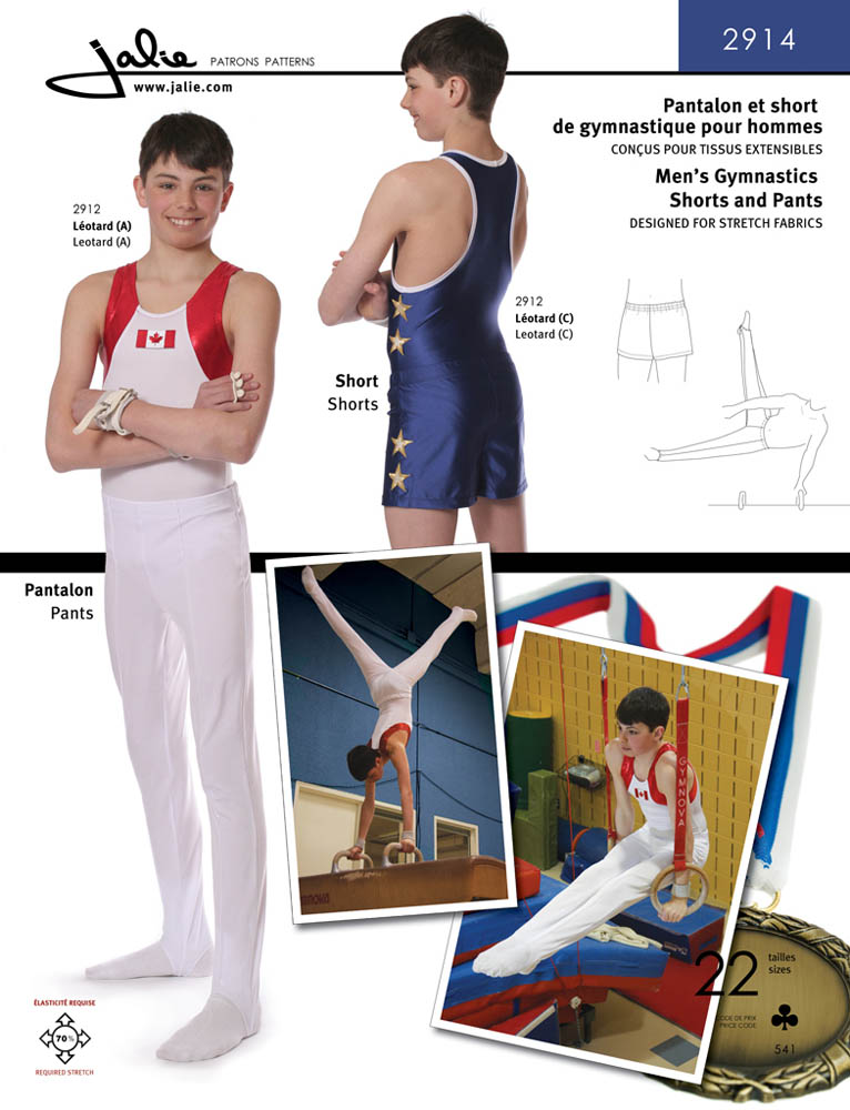 Patrón Jalie 2914 Pantalón y short de gimnasia para hombre