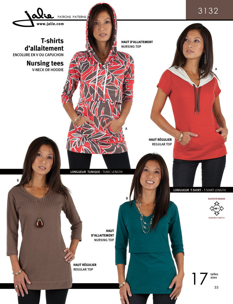 Patron Jalie 3132 Camiseta de lactancia