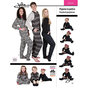 Patrón Jalie 3244 Pijama Hombre, Mujer, Niños