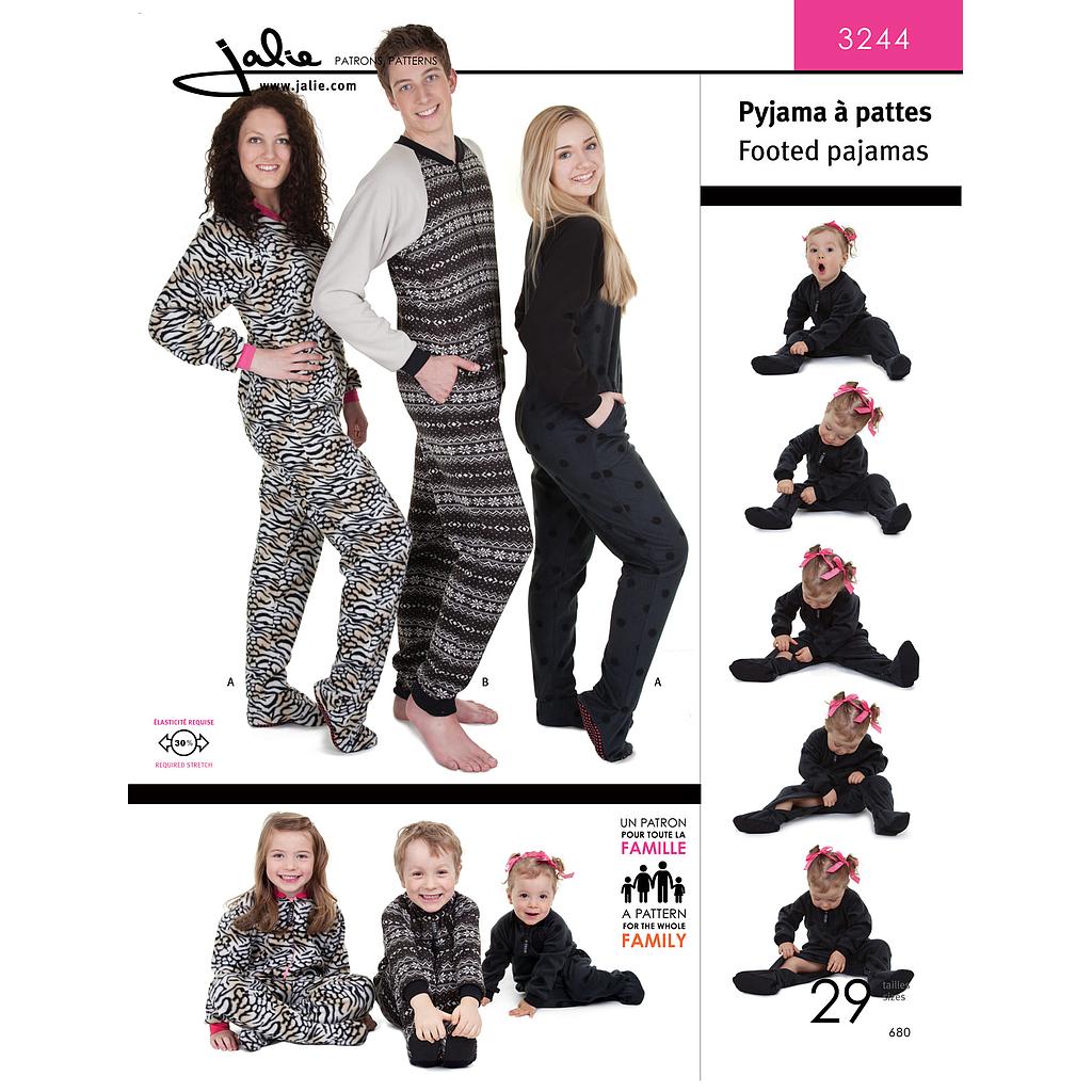 Patrón Jalie 3244 Pijama Hombre, Mujer, Niños