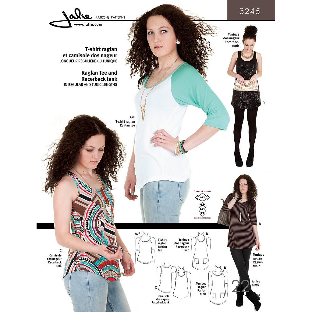 Patrón Jalie 3245 Camiseta, top y túnica