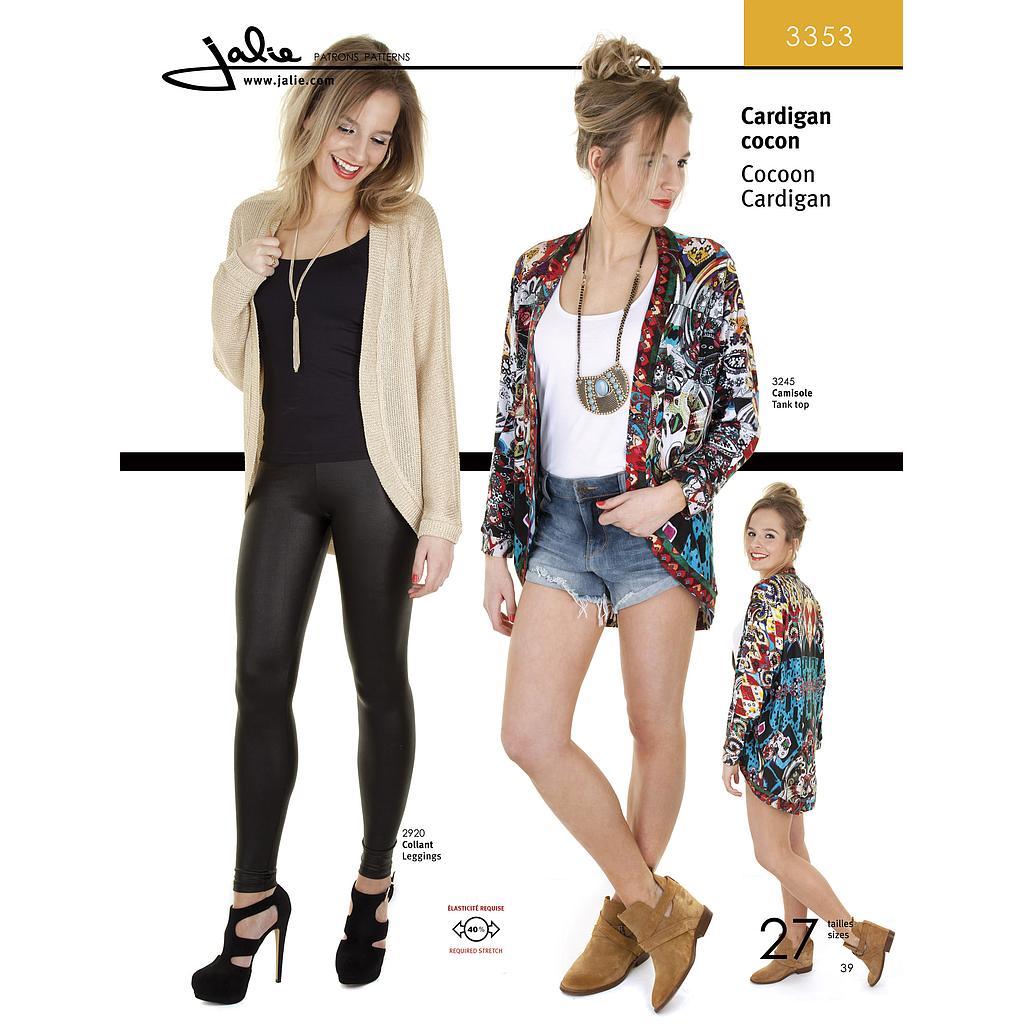 Patron Jalie 3353 Cardigan cocon#