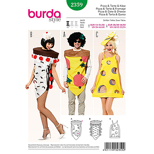 Patron Burda Carnaval 2359 - Déguisement Pizza, tarte et fromage Femme