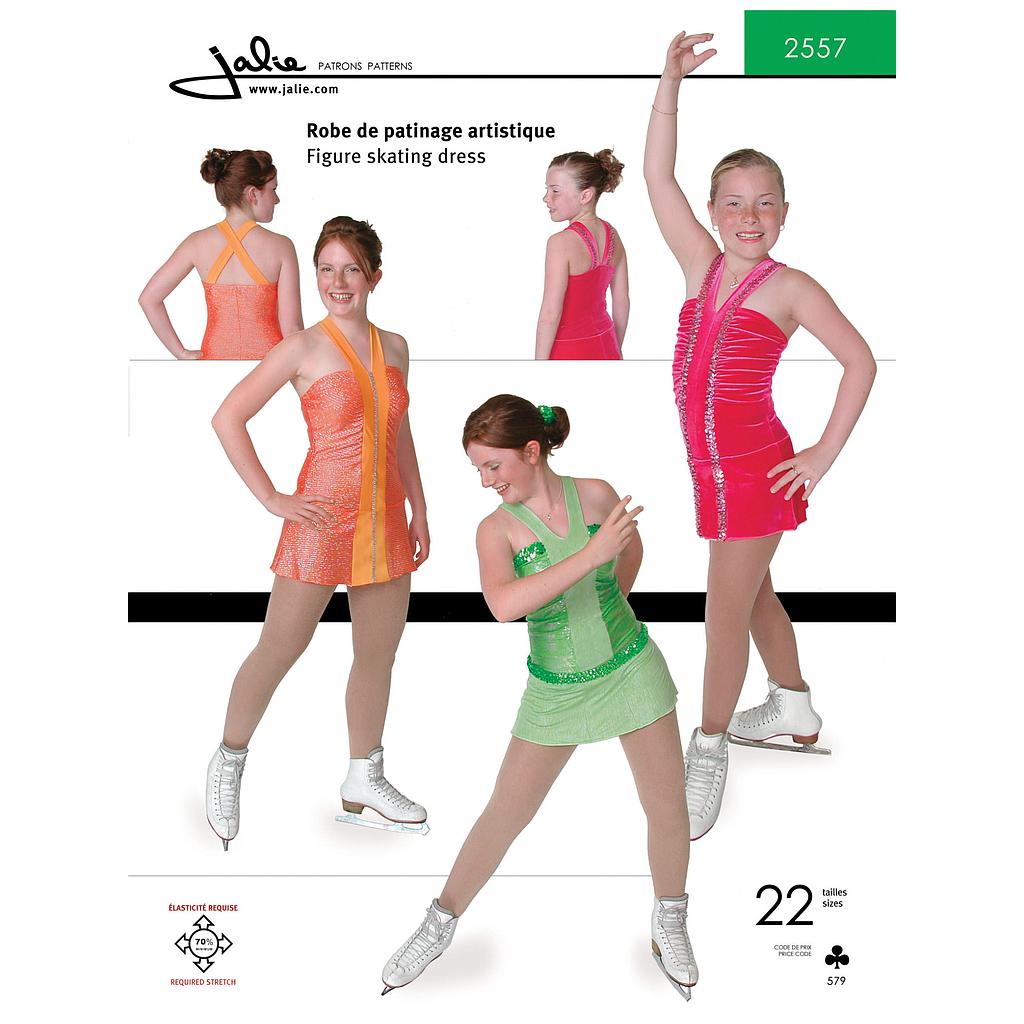 Patrón Jalie 2557 Vestido de patinaje frunjido delante